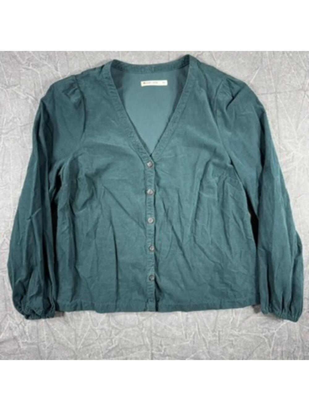 Marine Layer Shirt Women's XS Green Corduroy Cotton
